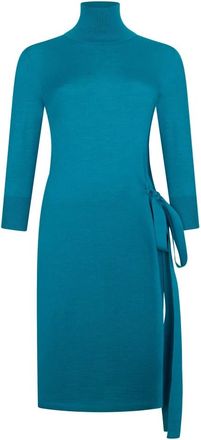 Malo Belted Midi Dress - Dames - Kleedjes - Blauw - 3XL - Kleedjes
