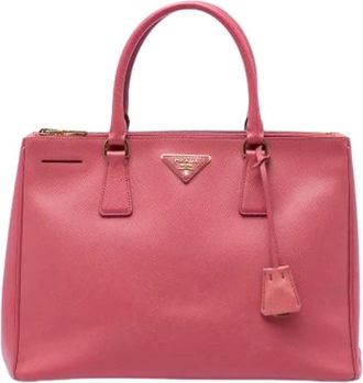 Prada Pre-owned The Galleria Tote Bag - Dames - Vintage Shopper - Roze - ONE Size - Leer - Vintage
