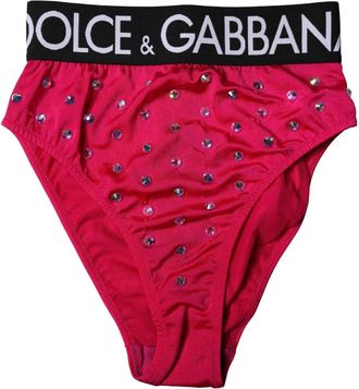 Dolce & Gabbana High-Waist Briefs - Dames - Onderbroek - Roze - XS - Nylon - Ondergoed