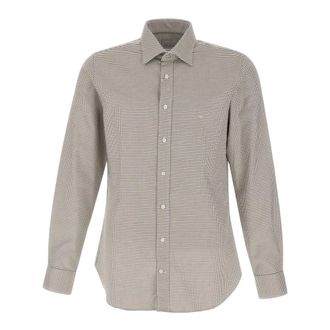 Michael Kors Slim Fit Stretch Cotton Dobby Overhemd - Heren - Overhemden - Veelkleurig - Maat: XL Katoen