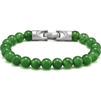 Vincero Mens Green Onyx Beaded Bracelet at Nordstrom, Size Medium