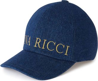 Nina Ricci Cappello da baseball con ricamo - Blu