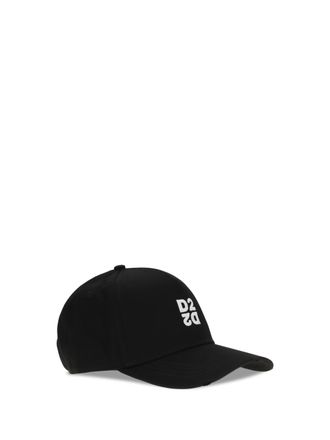 Dsquared2 Mens Logo Baseball Cap Nero Cotton Hats E Hairbands