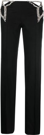 Stella McCartney cut-out detail straight-leg trousers - women - Viscose/Polyamide - 42 - Black