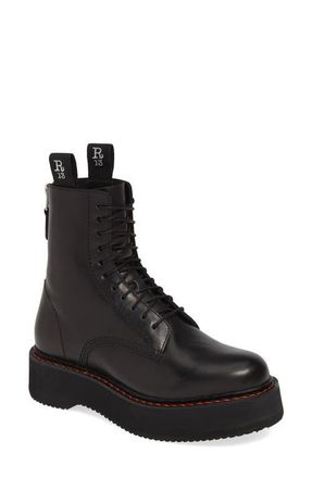 R13 Stack Platform Boot in Black at Nordstrom, Size 10Us