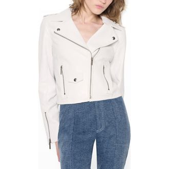 AS by DF Cult Recycled Leather Jacket in White at Nordstrom, Size Small
