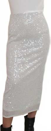 Blu Pepper Icy Sequin Midi Skirt In Silver