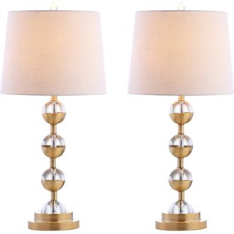 Jonathan Y Designs Avery 27.5 Crystal LED Table Lamp, Clear/Brass Gold at Nordstrom