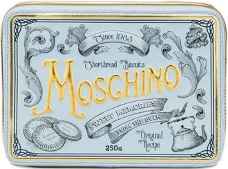 Moschino Clutch con logo goffrato FF - Blu