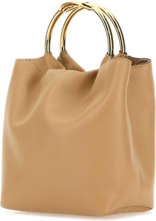Valentino Garavani Womens Beige Leather Bucket Bag Cappuccino Borse A Secchiello