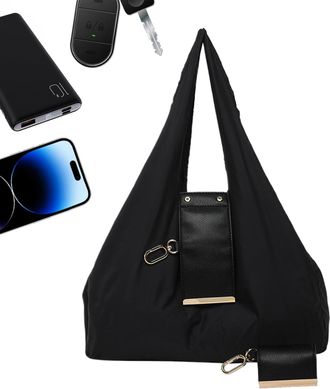 Generic Womens Tote Handbags | Foldable PU Leather Pouch with Keychain | Fashion Key Chain Shoulder Handbags,for Women Girls Students Teachers Travel Shopping