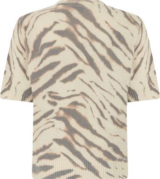 Ganni Womens Wool T-Shirt Egret T-Shirts & Jerseys
