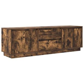 Berkfield Home TV Cabinet with LED Lights Smoked Oak 160.5x41x50 cm in Brown