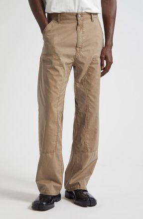 Maison Margiela Five-Pocket Cotton Straight Leg Pants in Dune at Nordstrom, Size 32
