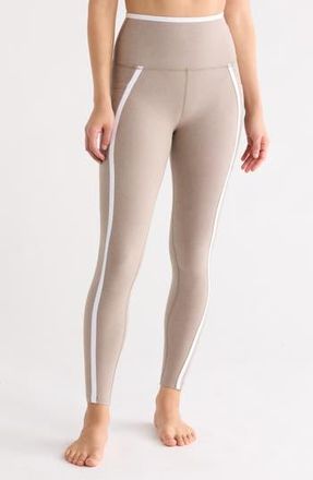 Beyond Yoga Out of Pocket Side Stripe High Waist Pocket Leggings in Birch/cloud White at Nordstrom Rack, Size X-Small