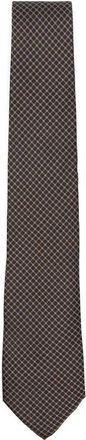 Canali Zijden Jacquard Das met Bloemig Geometrisch Patroon - Heren - Stropdassen - Bruin - ONE Size - Accessoires