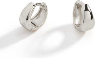 Mint & Lily Teardrop Huggie Hoop Earrings in 925 Sterling Silver at Nordstrom, Size X-Large