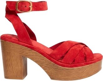 Cherokee Womens Joni Vibrant Platform Sandal In Red
