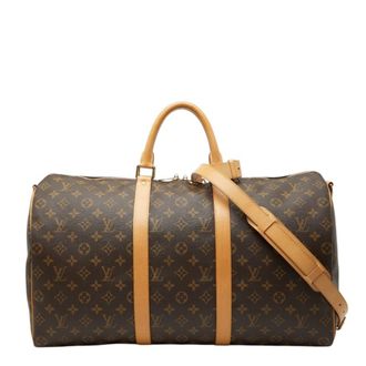 Louis Vuitton Brown Pvc Leather Boston Bag Shoulder Bag (Pre-Owned)