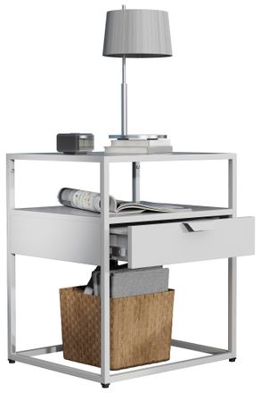 ebuy24 Ebuy24 - Mueble De Noche Vcm Mesita De Noche Mesita De Noche Dimensiones Aprox. Al. 55 X An. 45 X P. 40 Cm - Flokas M (blanco)