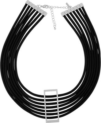 Dansk Copenhagen Noords Vierkant Ketting Trendy Design - Dames - Kettingen - Zwart - ONE Size - Accessoires