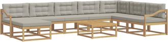 vidaXL Conjunto De Sof&aacute;s De Exterior 9 Uds. Blanco Y Gris Claro Vidaxl