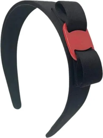 Ferragamo Pre-owned Accessories, female, Black, Size: ONE SIZE Pre-owned Satin Hair Accessory