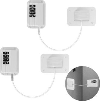 OEM Cerradura Para Armario Con Combinaci&oacute;n - No Requiere Taladrar - Cierre De Seguridad Infantil - Color Negro - 2 Unidades