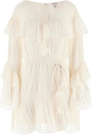 Guess Laurence Dress - Dames - Korte kleedjes - Wit - XS - Polyester - Kleedjes