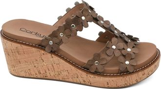Corkys Footwear Womens Mic Drop Wedge Sandal In Tan