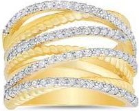 Queen Jewels Cubic Zirconia Twisted Crossover Ring in Gold at Nordstrom Rack, Size 10