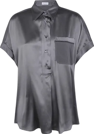 Brunello Cucinelli Shirt Short Sleeves Silky Blouse