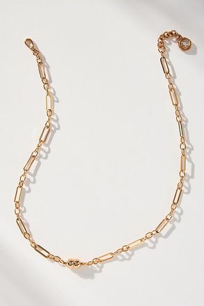 Luv AJ Wave Bezel Lariat Necklace