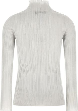 Fabiana Filippi Lam&eacute; Ribbed Sweater - Pearl Gray