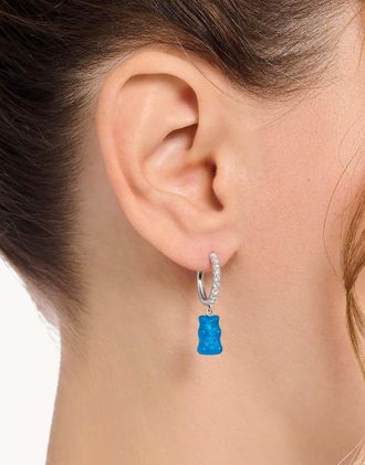 Thomas Sabo Orecchini a cerchio in argento sterling con ciondolo a forma di orso