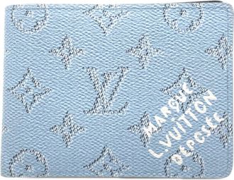 Louis Vuitton Monogram Blue Coated Canvas Leather Wallet (Bi-Fold) (Pre-Owned)
