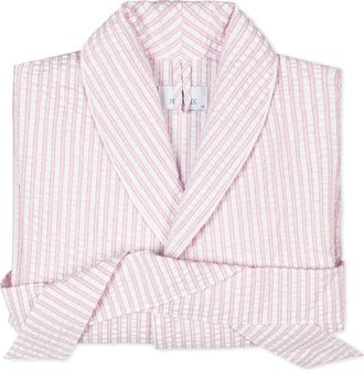 Matouk Matteo Stripe Robe in Pink at Nordstrom, Size Medium/large