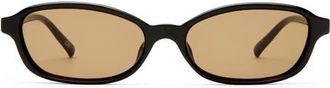 Le Specs Honey Pot 55mm Oval Sunglasses in Black /Brown Mono at Nordstrom