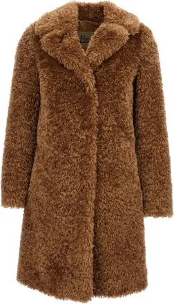 Herno Jassen, Dames, Bruin, XS, Nepbont, Nepbont & Shearling Jassen