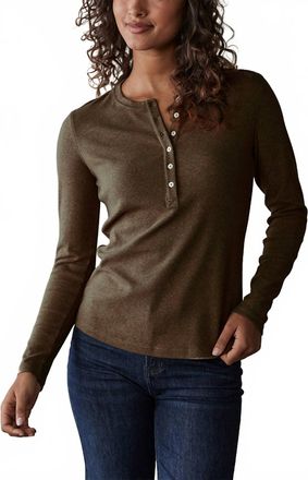 The Normal Brand Puremeso Long Sleeve Henley Top In Java