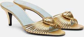 Valentino Garavani Mules Royal 75 in pelle metallizzata