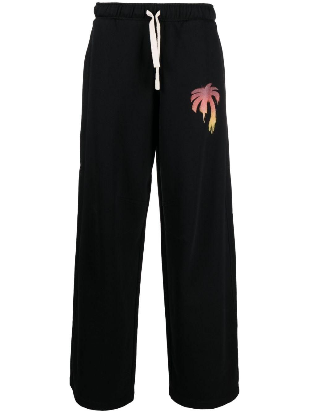 【関税&送料込】Palm Angels Printed Linen Blend Wide-Leg Pan Palm Angels Printed Linen Blend Wide-leg Pant In Pinkyellow