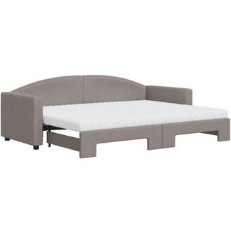 vidaXL Vidaxl - Sof&aacute; Cama Nido Con Colch&oacute;n Tela Gris Taupe 80x200 Cm