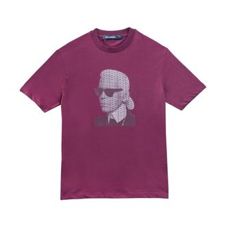Karl Lagerfeld T-Shirts, male, Red, Size: 2XL Logo Face T-shirt