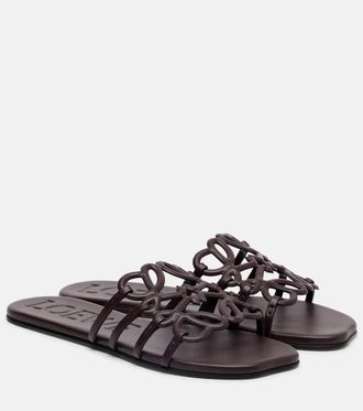 Loewe Petal Anagram leather slides