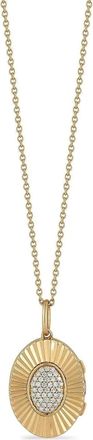 Dana Rebecca Designs 14 kt geelgouden ovale medaillonketting met diamant