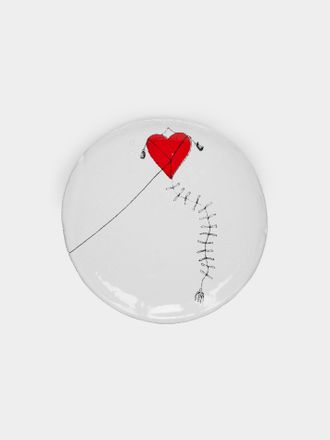 Astier De Villatte Heart Kite Hand-Glazed Ceramic Small Dish (Set of 2)