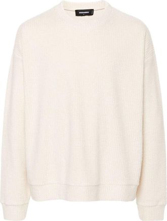 Dsquared2 Relaxed-Fit Ribbed Knit Sweater With Subtle Branding