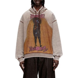Diesel S-Boxton-Hood Oversize Embellished Hoodie in Coffee at Nordstrom, Size Xx-Large