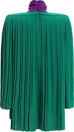 Valentino Pleated Silk Georgette Blouse - Green